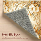 Ultra Soft Area Rug, Non Slip, Stain Resistant, Washable Area Rugs for Living Room, Bedroom, Stylish Indoor Floral Area in Beige Tones(Beige)
