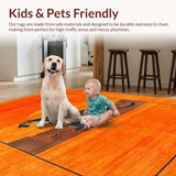 Ultra Soft Area Rug, Non Slip, Stain Resistant, Washable Area Rugs for Living Room, Bedroom, Lively Exotic Pattern Fusion(Orange)