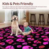 Ultra Soft Area Rug, Non Slip, Stain Resistant, Washable Area Rugs for Living Room, Bedroom, Striking Alternative Holiday Design(Pink)