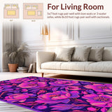Ultra Soft Area Rug, Non Slip, Stain Resistant, Washable Area Rugs for Living Room, Bedroom, Whimsical Shaggy Purple Delight(Purple)