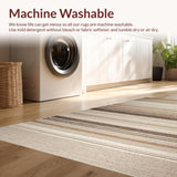 Ultra Soft Area Rug, Non Slip, Stain Resistant, Washable Area Rugs for Living Room, Bedroom, Timeless Classic Distressed Elements(Beige)