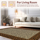 Ultra Soft Area Rug, Non Slip, Stain Resistant, Washable Area Rugs for Living Room, Bedroom, Contemporary Animal Pattern Fusion(Beige)