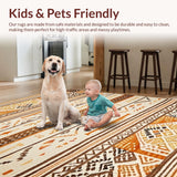 Ultra Soft Area Rug, Non Slip, Stain Resistant, Washable Area Rugs for Living Room, Bedroom, Whimsical Soft-Toned Decorative Piece(Orange)