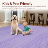Ultra Soft Area Rug, Non Slip, Stain Resistant, Washable Area Rugs for Living Room, Bedroom, Luxurious Plush Modern Appeal(Purple)