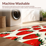 Ultra Soft Area Rug, Non Slip, Stain Resistant, Washable Area Rugs for Living Room, Bedroom, Playful Plush Fruit Design(Red)