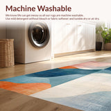 Ultra Soft Area Rug, Non Slip, Stain Resistant, Washable Area Rugs for Living Room, Bedroom, Peach Whisper Abstract Accent Floor Rug(Blue)