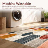 Warm Colors Abstract Circles Rustic Modern Geometry Area(Gray)