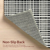 Ultra Soft Area Rug, Non Slip, Stain Resistant, Washable Area Rugs for Living Room, Bedroom, Modern Geometric Rug Black White Design for Use(Black)