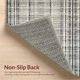 Ultra Soft Area Rug, Non Slip, Stain Resistant, Washable Area Rugs for Living Room, Bedroom, Contemporary Striped Carpet for Doorway and Entrance(Gray)