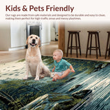 Ultra Soft Area Rug, Non Slip, Stain Resistant, Washable Area Rugs for Living Room, Bedroom, Cozy Rustic Fishing Lodge Decor(Gray)