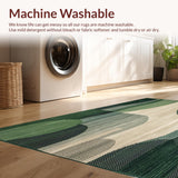 Ultra Soft Area Rug, Non Slip, Stain Resistant, Washable Area Rugs for Living Room, Bedroom, Elevated Entryway with Braided Design and Earthy Tones(Green)