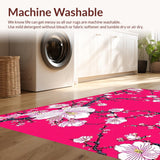 Ultra Soft Area Rug, Non Slip, Stain Resistant, Washable Area Rugs for Living Room, Bedroom, Charming Floral Watercolor Aesthetic(Pink)