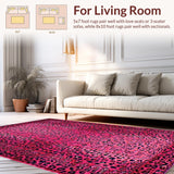 Ultra Soft Area Rug, Non Slip, Stain Resistant, Washable Area Rugs for Living Room, Bedroom, Vibrant Bold Leopard Aesthetic(Pink)