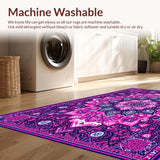 Ultra Soft Area Rug, Non Slip, Stain Resistant, Washable Area Rugs for Living Room, Bedroom, Serene Abstract Yoga Mat Visual(Purple)