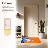 Ultra Soft Area Rug, Non Slip, Stain Resistant, Washable Area Rugs for Living Room, Bedroom, Vibrant Playful Creature Aesthetic(Orange)
