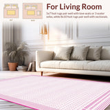 Ultra Soft Area Rug, Non Slip, Stain Resistant, Washable Area Rugs for Living Room, Bedroom, Charming Pastel Shaggy Texture(White)