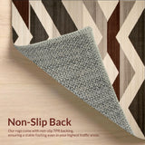 Ultra Soft Area Rug, Non Slip, Stain Resistant, Washable Area Rugs for Living Room, Bedroom, Modern Cream Chevron(Gray)