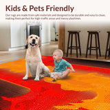 Ultra Soft Area Rug, Non Slip, Stain Resistant, Washable Area Rugs for Living Room, Bedroom, Sizzling Earthy Tones Composition(Orange)