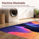 Ultra Soft Area Rug, Non Slip, Stain Resistant, Washable Area Rugs for Living Room, Bedroom, Elegant Fluid Artistic Composition(Purple)