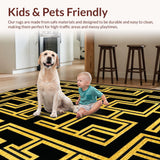 Geometric Retro Black Gold Motif(Black)