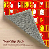 Brightly Colored Fun Shape Collage(Red)