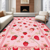 Ultra Soft Area Rug, Non Slip, Stain Resistant, Washable Area Rugs for Living Room, Bedroom, Bright Cheerful Blossom Theme(Pink)