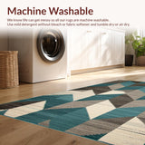 Ultra Soft Area Rug, Non Slip, Stain Resistant, Washable Area Rugs for Living Room, Bedroom, Chic Teal-Infused Natural Aesthetic(Blue)