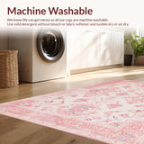Ultra Soft Area Rug, Non Slip, Stain Resistant, Washable Area Rugs for Living Room, Bedroom, Trendy Rustic Blush Aesthetic(Pink)