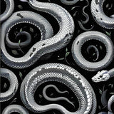 Striking Geometric Snake Illustration(Black)