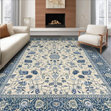 Ultra Soft Area Rug, Non Slip, Stain Resistant, Washable Area Rugs for Living Room, Bedroom, Elegant Soft Patterned Motif(Ivory)