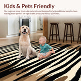 Ultra Soft Area Rug, Non Slip, Stain Resistant, Washable Area Rugs for Living Room, Bedroom, Dynamic Urban Jungle Pattern(Brown)