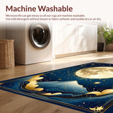Ultra Soft Area Rug, Non Slip, Stain Resistant, Washable Area Rugs for Living Room, Bedroom, Vibrant Cosmic Swirl Aesthetic(Gold)