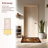 Ultra Soft Area Rug, Non Slip, Stain Resistant, Washable Area Rugs for Living Room, Bedroom, Eclectic Modern Nature Motif(Orange)