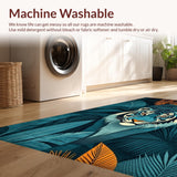 Ultra Soft Area Rug, Non Slip, Stain Resistant, Washable Area Rugs for Living Room, Bedroom, Rustic Animal Print with Orange Hues(Blue)