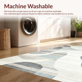 Ultra Soft Area Rug, Non Slip, Stain Resistant, Washable Area Rugs for Living Room, Bedroom, Rustic Textured Swirl Arrangement(Gray)