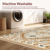 Ultra Soft Area Rug, Non Slip, Stain Resistant, Washable Area Rugs for Living Room, Bedroom, Sophisticated Abstract Earth Tone(Beige)
