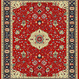Ultra Soft Area Rug, Non Slip, Stain Resistant, Washable Area Rugs for Living Room, Bedroom, Chic Modern Abstract Design(Red)