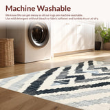 Contrast Weave Black and White Zigzag Patterned(Beige)