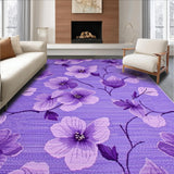 Ultra Soft Area Rug, Non Slip, Stain Resistant, Washable Area Rugs for Living Room, Bedroom, Vibrant Three-Dimensional Blossom(Purple)