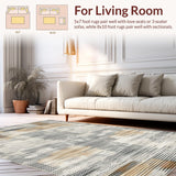 Ultra Soft Area Rug, Non Slip, Stain Resistant, Washable Area Rugs for Living Room, Bedroom, Minimalist Natural Texture Decor(Gray)