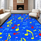 Ultra Soft Area Rug, Non Slip, Stain Resistant, Washable Area Rugs for Living Room, Bedroom, Playful Orchestral Color Fusion(Blue)