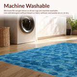 Ultra Soft Area Rug, Non Slip, Stain Resistant, Washable Area Rugs for Living Room, Bedroom, Azure Bowknot Accent Rug: Scalloped Edges, Chic Floor Decor(Blue)