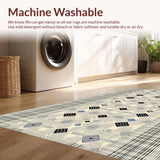 Ultra Soft Area Rug, Non Slip, Stain Resistant, Washable Area Rugs for Living Room, Bedroom, Artful Lattice Inspired Visual Harmony(Beige)