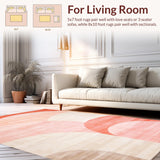 Ultra Soft Area Rug, Non Slip, Stain Resistant, Washable Area Rugs for Living Room, Bedroom, Vibrant Colorful Dynamic Patterns(Pink)
