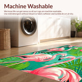Ultra Soft Area Rug, Non Slip, Stain Resistant, Washable Area Rugs for Living Room, Bedroom, Elegant Coastal Flamingo Imagery(Pink)