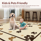 Ultra Soft Area Rug, Non Slip, Stain Resistant, Washable Area Rugs for Living Room, Bedroom, Rustic Earthy Animal Print Motif(Beige)