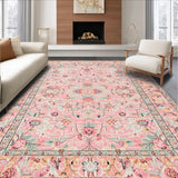 Ultra Soft Area Rug, Non Slip, Stain Resistant, Washable Area Rugs for Living Room, Bedroom, Whimsical Nature-Inspired Floral Design(Pink)
