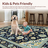 Ultra Soft Area Rug, Non Slip, Stain Resistant, Washable Area Rugs for Living Room, Bedroom, Contemporary Abstract Artful Scheme(Blue)