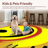 Ultra Soft Area Rug, Non Slip, Stain Resistant, Washable Area Rugs for Living Room, Bedroom, Funky Black and White Medallion(Yellow)
