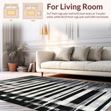 Ultra Soft Area Rug, Non Slip, Stain Resistant, Washable Area Rugs for Living Room, Bedroom, Black Bow Accent Rug, Girly Preppy Decor(Black)
